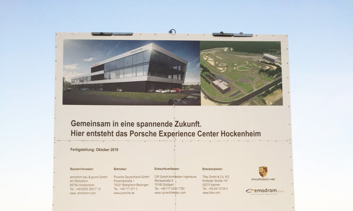 Porsche Experience Center building sign at Hockenheimring